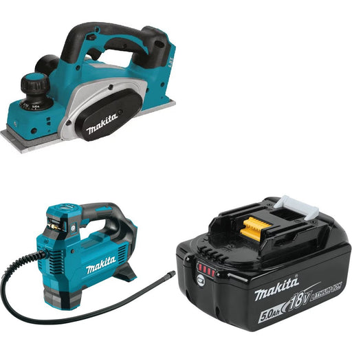 Makita XPK01Z 18V Planer Kit W/ DMP181ZX Inflator and FREE BL1850B Battery