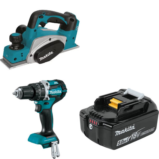 Makita XPK01Z 18V Planer Kit W/ XPH12Z Hammer Drill and FREE BL1850B Battery