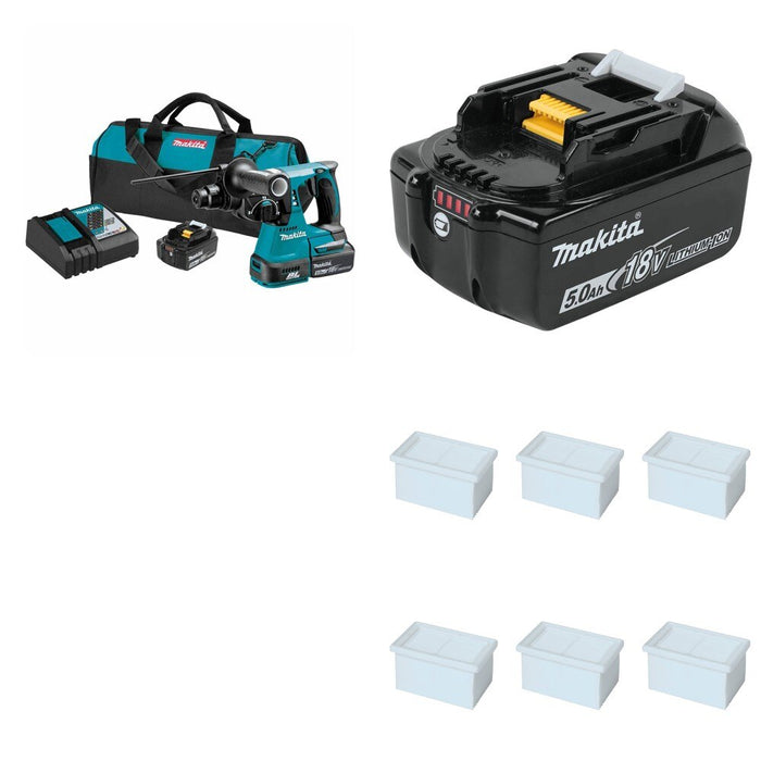 Makita XRH01T Rotary Hammer W/ FREE 197556-3 HEPA Filter and FREE BL1850B 5.0Ah Battery