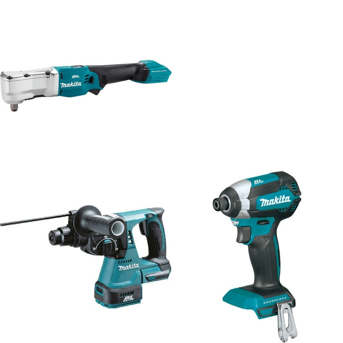 Makita XRH01Z Rotary Hammer W/ XLT04Z Angle Impact Wrench and FREE XDT13Z Impact Driver