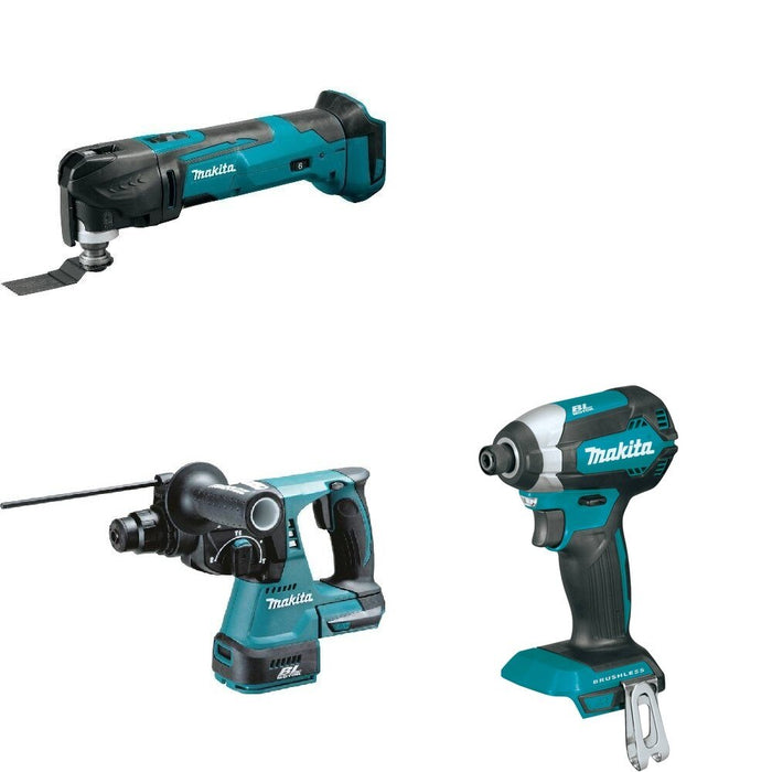 Makita XRH01Z Rotary Hammer W/ XMT03Z Oscillating Multi-Tool and FREE XDT13Z Impact Driver