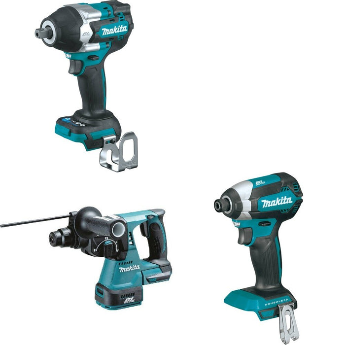 Makita XRH01Z Rotary Hammer W/ XWT18Z Impact Wrench and FREE XDT13Z Impact Driver