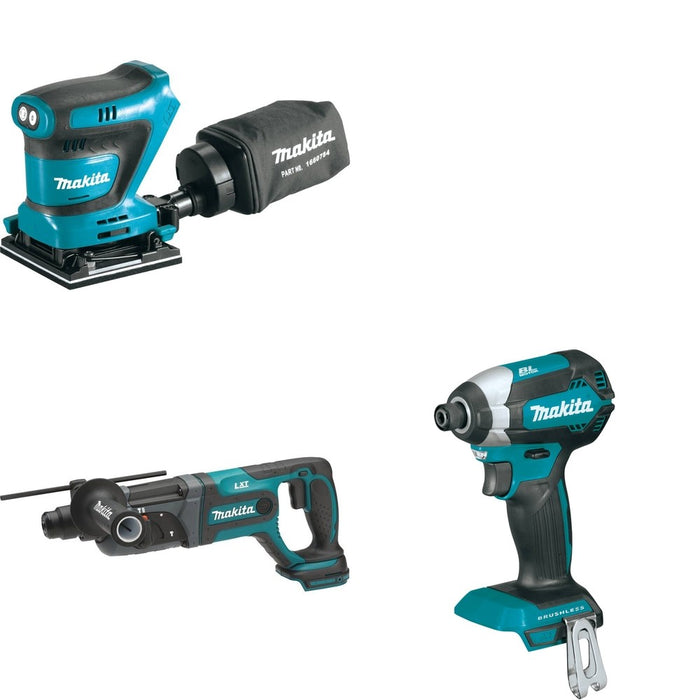Makita XRH04Z Rotary Hammer W/ XOB02Z Finishing Sander and FREE XDT13Z Impact Driver