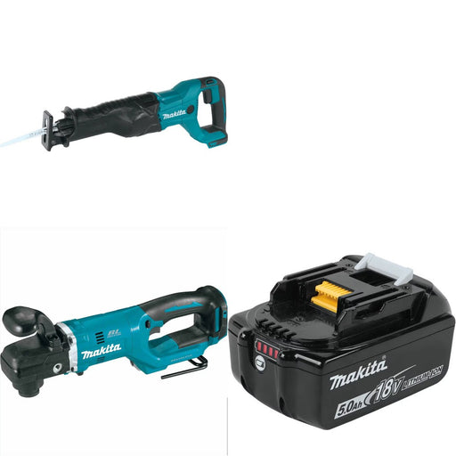 Makita XRJ04Z Recip Saw Kit W/ XAD06Z Right Angle Drill and FREE BL1850B Battery