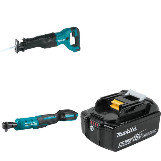 Makita XRJ04Z Recip Saw Kit W/ XRW01Z Ratchet and FREE BL1850B Battery