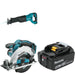 Makita XRJ04Z Recip Saw Kit W/ XSS02Z 6-1/2" Circular Saw and FREE BL1850B Battery