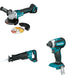 Makita XRJ05Z Recipro Saw W/ XAG09Z Angle Grinder and FREE XDT13Z Impact Driver