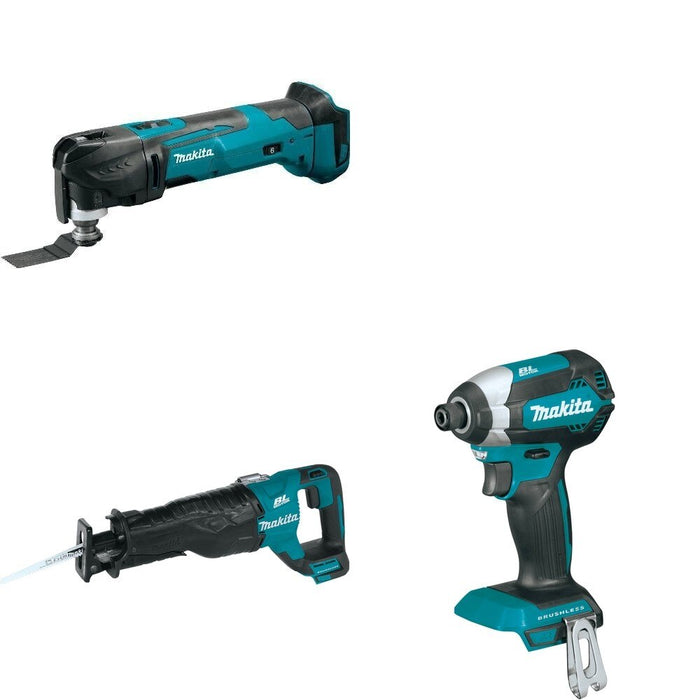 Makita XRJ05Z Recipro Saw W/ XMT03Z Oscillating Multi-Tool and FREE XDT13Z Impact Driver