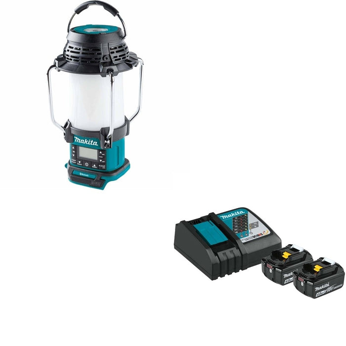 Makita XRM13 Bluetooth Radio/LED W/ BL1840BDC2X Battery and Rapid Optimum Charger Starter Pack