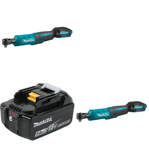 Makita XRW01Z Ratchet, 2 Pack Kit W/ FREE BL1850B 5.0Ah Battery