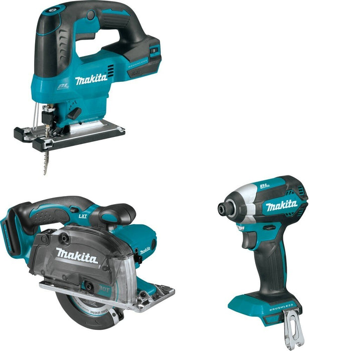 Makita XSC03Z Metal Cutting Saw W/ XVJ04Z Jig Saw and FREE XDT13Z Impact Driver