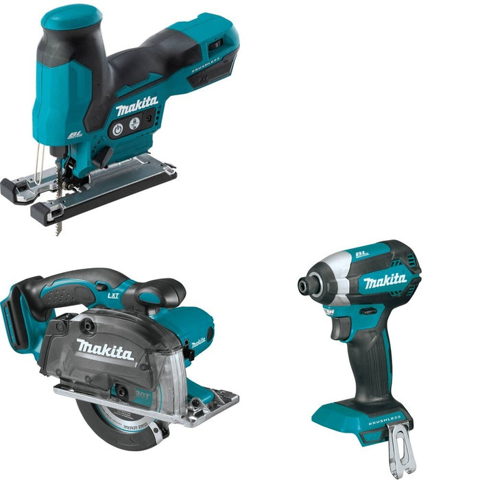 Makita XSC03Z Metal Cutting Saw W/ XVJ05Z Jig Saw and FREE XDT13Z Impact Driver