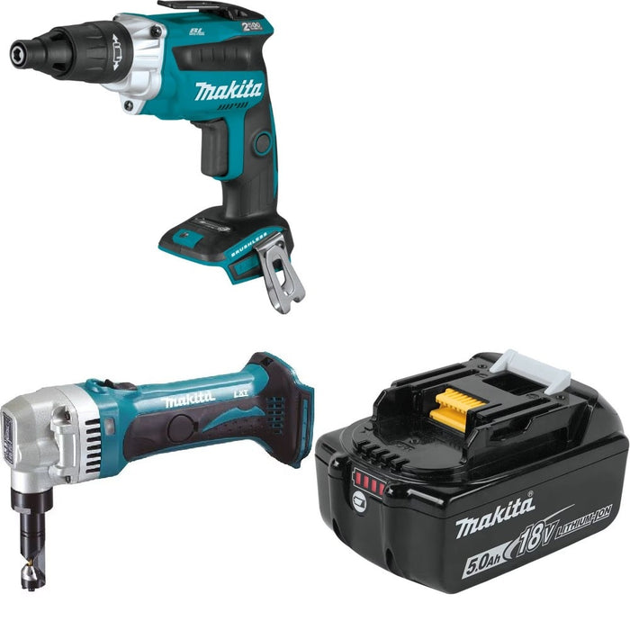 Makita XSF05Z Screwdriver Kit W/ XNJ01Z Nibbler and FREE BL1850B Battery