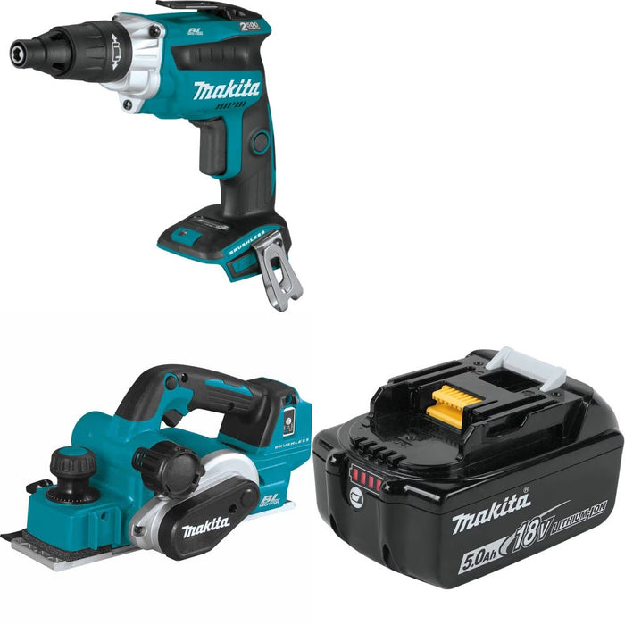 Makita XSF05Z Screwdriver Kit W/ XPK02Z Planer and FREE BL1850B Battery