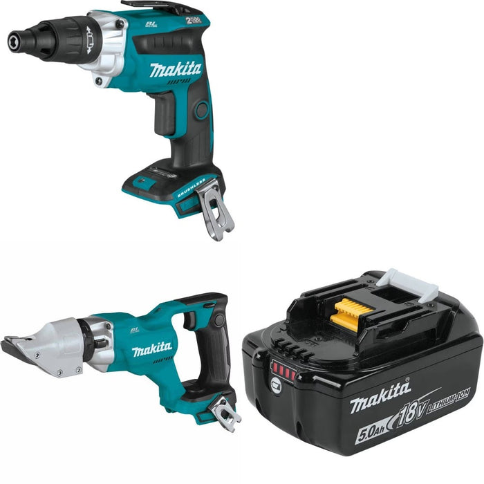 Makita XSF05Z Screwdriver Kit W/ XSJ03Z Shear and FREE BL1850B Battery