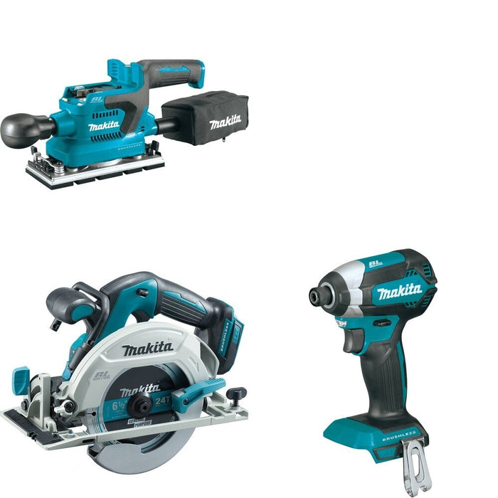 Makita XSH03Z Circular Saw W/ XOB03Z Finishing Sander and FREE XDT13Z Impact Driver