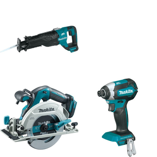Makita XSH03Z Circular Saw W/ XRJ05Z Recipro Saw and FREE XDT13Z Impact Driver