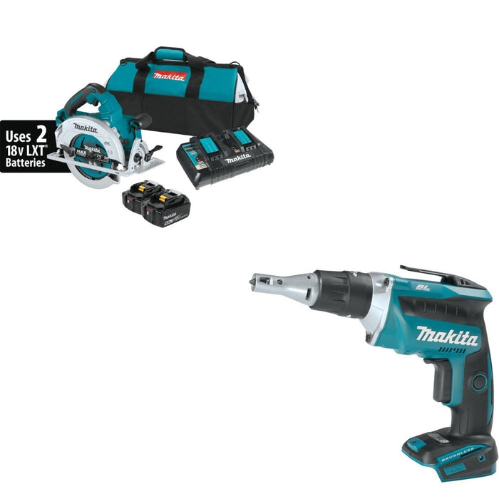 Makita XSH06PT 7-1/4" Circular Saw Kit W/ FREE XSF03Z Drywall Screwdriver