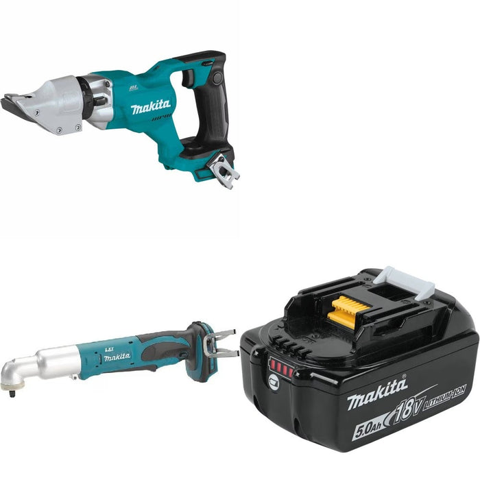Makita XSJ03Z Straight Shear Kit W/ XLT02Z Angle Wrench and FREE Battery