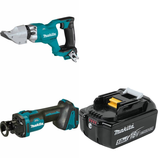 Makita XSJ03Z Straight Shear Kit W/ Cut-Out Tool and FREE 5.0Ah Battery