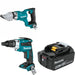 Makita XSJ03Z Straight Shear Kit W/ XSF05Z Screwdriver and FREE Battery