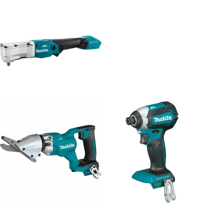 Makita XSJ05Z Fiber Cement Shear W/ XLT03Z Angle Impact Wrench and FREE XDT13Z Impact Driver