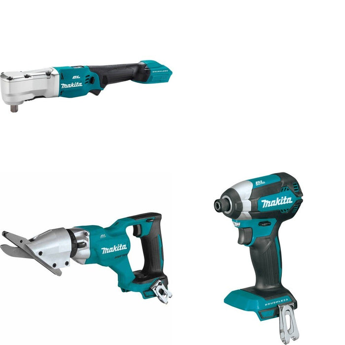 Makita XSJ05Z Fiber Cement Shear W/ XLT05Z Angle Impact Wrench and FREE XDT13Z Impact Driver