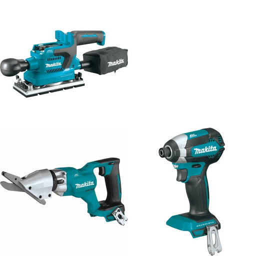 Makita XSJ05Z Fiber Cement Shear W/ XOB03Z Finishing Sander and FREE XDT13Z Impact Driver