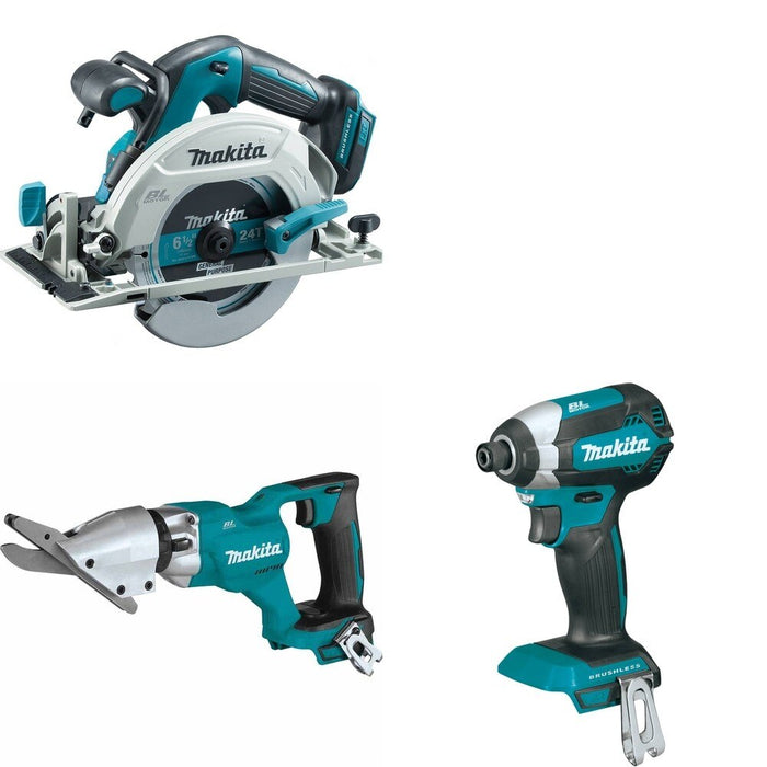 Makita XSJ05Z Fiber Cement Shear W/ XSH03Z Circular Saw and FREE XDT13Z Impact Driver