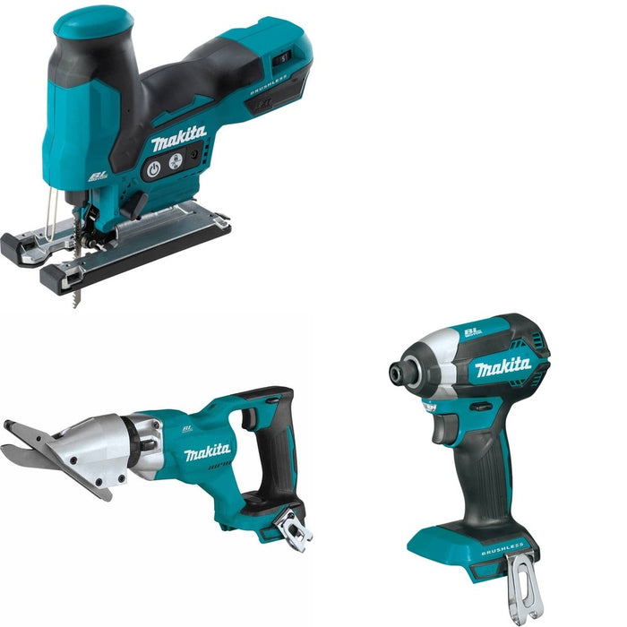 Makita XSJ05Z Fiber Cement Shear W/ XVJ05Z Jig Saw and FREE XDT13Z Impact Driver