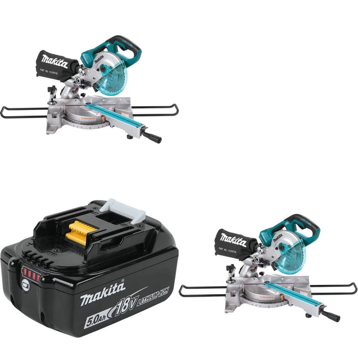 Makita XSL02Z 7-1/2in Miter Saw, 2 Pack Kit W/ FREE BL1850B Battery