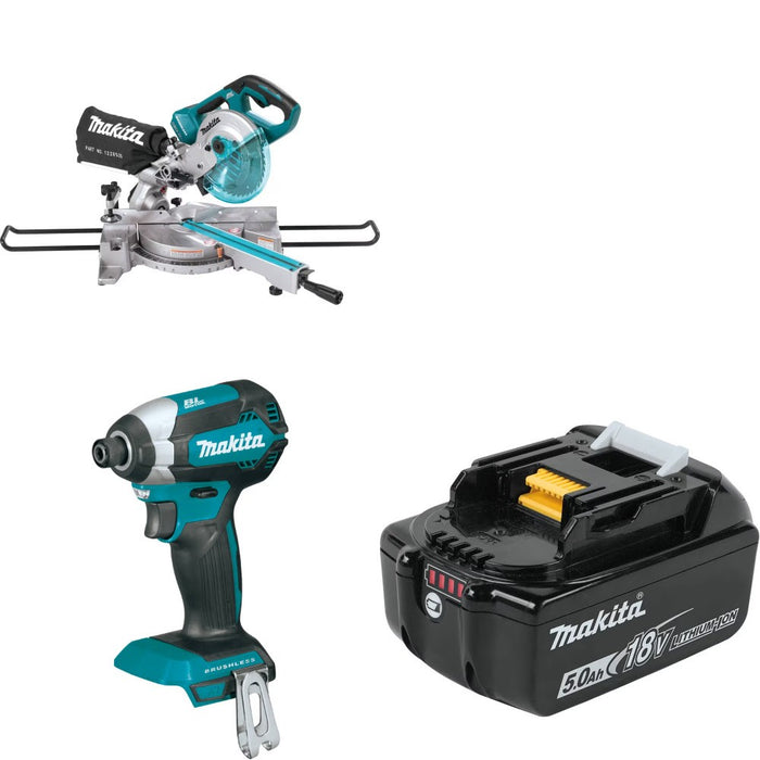 Makita XSL02Z Miter Saw Kit W/ Impact Driver and FREE Battery