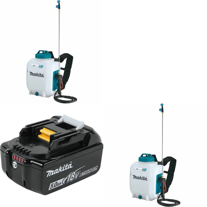 Makita XSU01Z 2.6 Gal Backpack Sprayer, 2 Pack Kit W/ FREE BL1850B 5.0Ah Battery