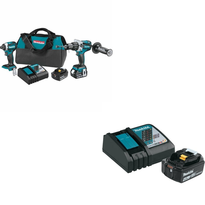 Makita XT268T 2-Piece Combo W/ BL1840BDC1 18V LXT Lithium-Ion Battery and Charger Starter Pack