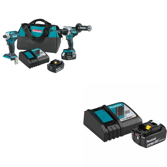 Makita XT288T 18V LXT Lithium-Ion Brushless Cordless 2-Pc. Combo Kit W/ ADBL1840BDC1 Battery