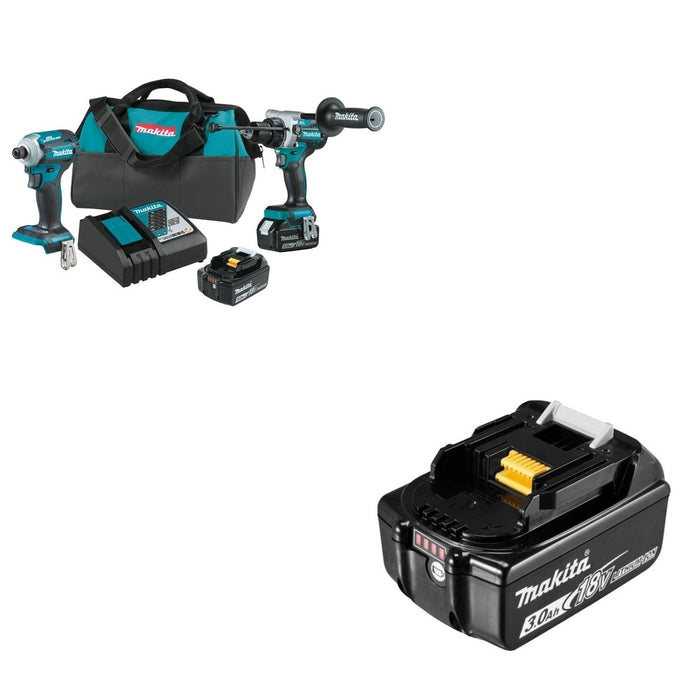 Makita XT288T 18V LXT Lithium-Ion Brushless Cordless 2-Pc. Combo Kit W/ BL1830B 3.0Ah Battery