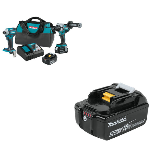 Makita XT288T  18V LXT® Li-Ion 2-Pc. Combo Kit W/ FREE BL1850B 18V LXT Battery