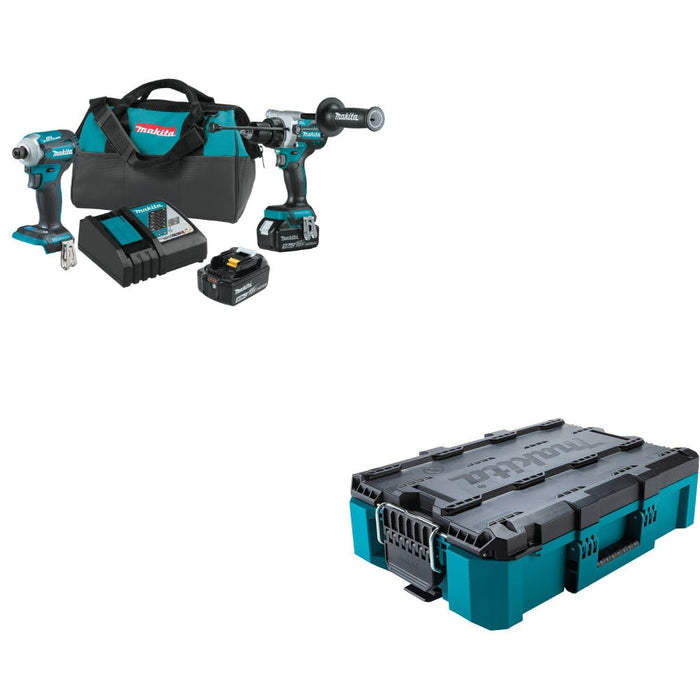 Makita XT288T 18V LXT 2?Pc Combo Kit W/ FREE T-90037 MAKTRAK Medium Tool Box