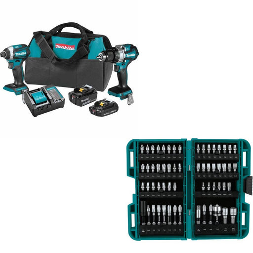 Makita XT296SMR 2-Pc Combo Kit W/ FREE E-01644 60Pc Bit Set