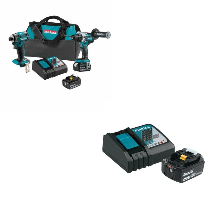 Makita XT297T 2 Pc. Combo W/ BL1840BDC1 18V LXT Lithium-Ion Battery and Charger Starter Pack