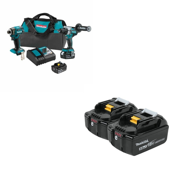 Makita XT297T 2 Pc. Combo Kit, XPH14Z, XDT20Z, bag W/ BL1850B-2 5.0Ah Battery, 2 Pack