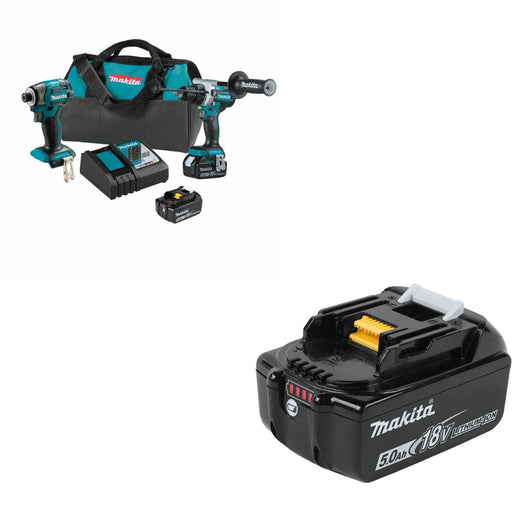 Makita XT297T 18V LXT Li-Ion 2 Pc. Combo Kit W/ FREE BL1850B 18V LXT 5Ah Battery