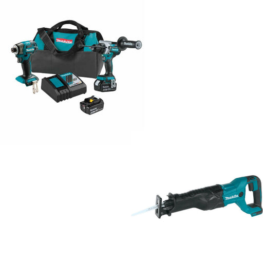 Makita XT297T 18V LXT Li-Ion 2 Pc. Combo Kit W/ FREE XRJ04Z 18V Recip Saw, Bare