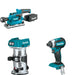 Makita XTR01Z Compact Router W/ XOB03Z Finishing Sander and FREE XDT13Z Impact Driver