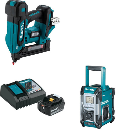 Makita XTS02Z Narrow Crown Stapler Kit W/ BL1850BDC1 Starter Pack and FREE GRM02 Radio