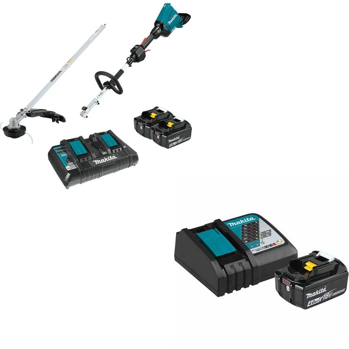 Makita XUX01M5PT 18V X2 (36V) LXT Couple Shaft Power Head Kit (5.0Ah) W/ ADBL1840BDC1 Battery