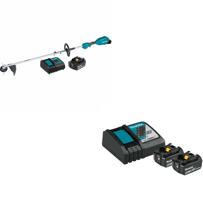 Makita XUX02SM1X1 Couple Shaft W/ BL1840BDC2X Battery and Rapid Optimum Charger Starter Pack