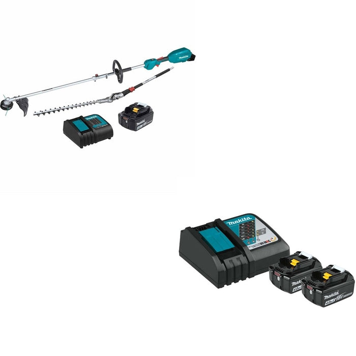 Makita XUX02SM1X2 Couple Shaft W/ BL1840BDC2X Battery and Rapid Optimum Charger Starter Pack