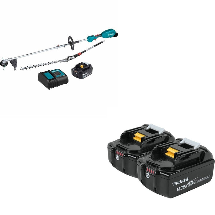 Makita XUX02SM1X2 Couple Shaft Power W/ BL1850B-2 18V LXT Lithium-Ion 5.0Ah Battery, 2 Pack