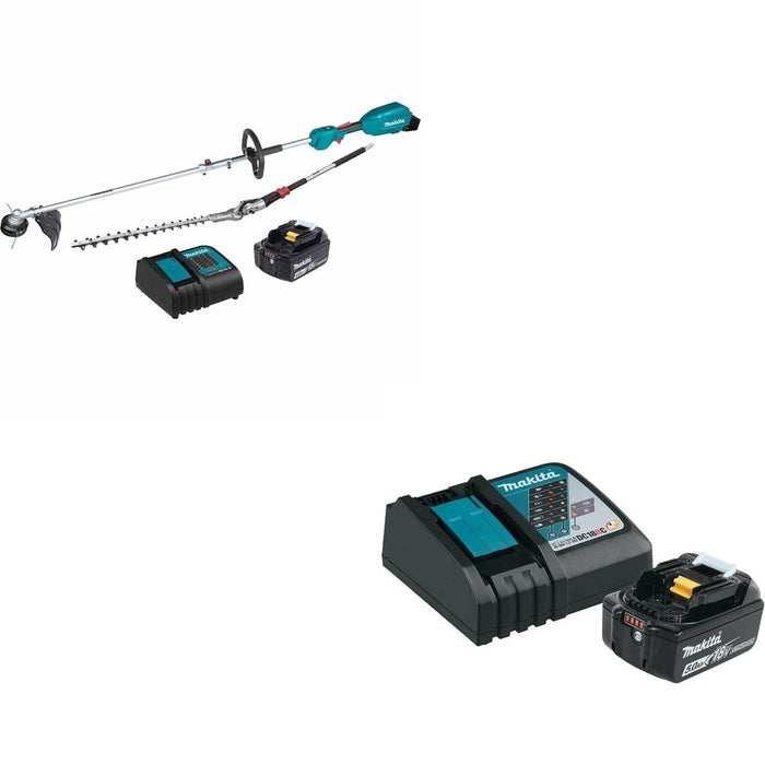 Makita XUX02SM1X2 Couple Shaft W/ BL1850BDC1 18V LXT Li-Ion Battery and Charger Starter Pack